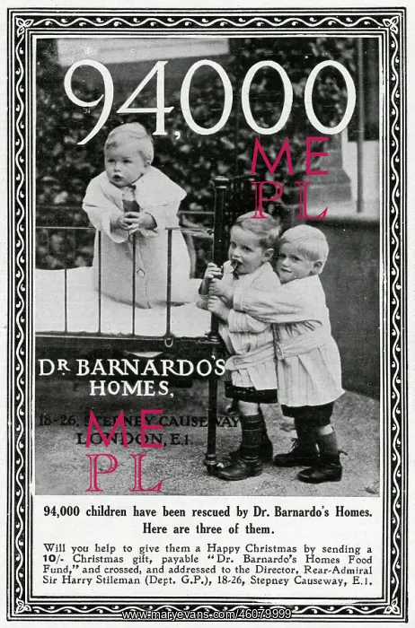 : Advert for Dr. Barnardo's Homes 1922 : Advert for Dr. Barnardo's Homes 1922