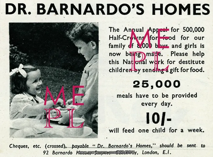 : Advert for Dr. Barnardo's Homes 1944 : Advert for Dr. Barnardo's Homes 1944