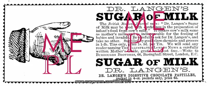 : An advertisement for Dr. Langen's sugar of milk : An advertisement for Dr. Langen's sugar of milk