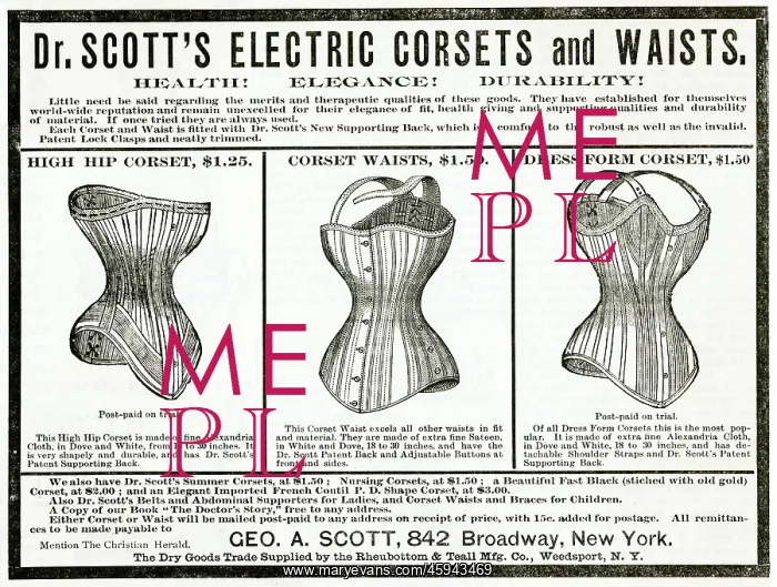 : Advert for Dr Scott's electric corsets 1890 : Advert for Dr Scott's electric corsets 1890