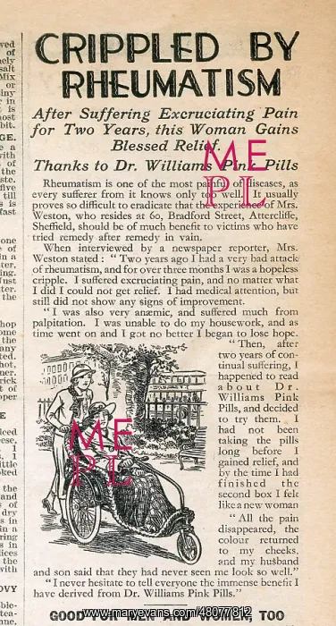 : Advertisement, Dr Williams pink pills for pale people : Advertisement, Dr Williams pink pills for pale people