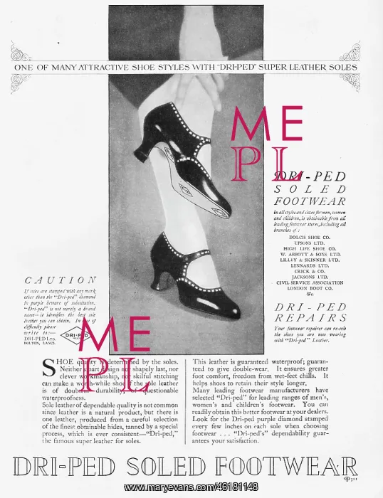  : Advert for Dri-ped soled footwear, 1925