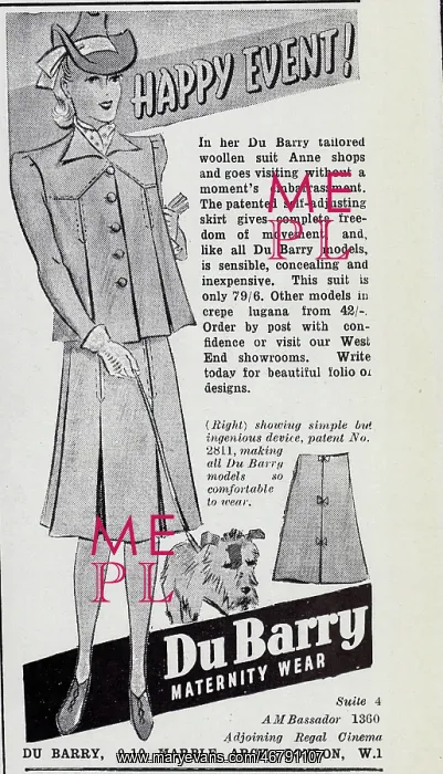 : Advert for Du Barry maternity wear : Advert for Du Barry maternity wear