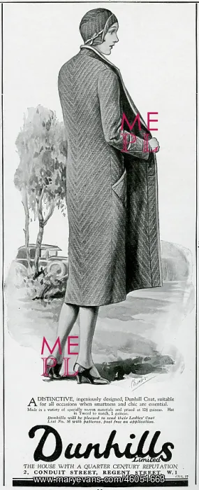 : Advert for Dunhill women coats 1930 : Advert for Dunhill women coats 1930