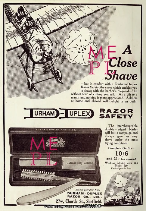 : Advert for Durham Duplex Safety Razor 1914 : Advert for Durham Duplex Safety Razor 1914