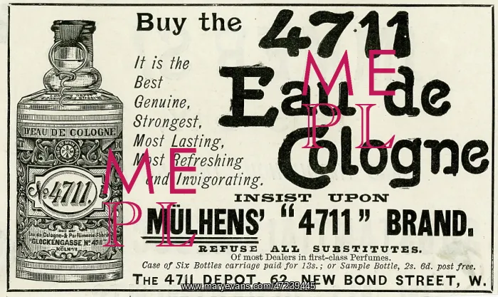 : Advert for Eau de Cologne 1897 : Advert for Eau de Cologne 1897