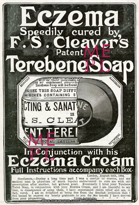 : Advert for Eczema Soap and cream 1905 : Advert for Eczema Soap and cream 1905