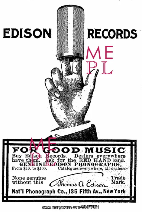 : Advertisement for Edison Phonograph cylinder recordings : Advertisement for Edison Phonograph cylinder recordings