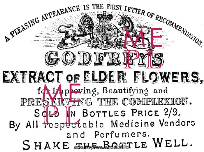  : An advertisement for Elder flower skin lotion, 1885