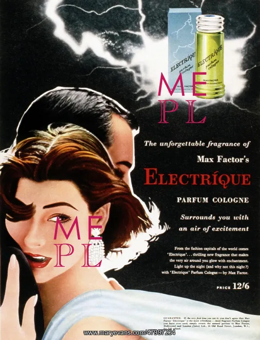  : Advertisement for Electrique Cologne by Max Factor