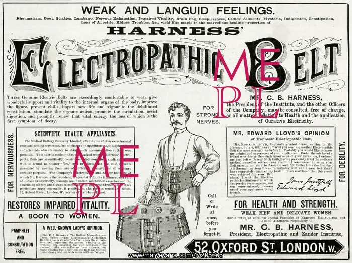 : Advert for Electropathic Battery Belt 1892 : Advert for Electropathic Battery Belt 1892
