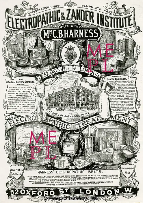 : Advert for Electropathic & Zander Institute 1892 : Advert for Electropathic & Zander Institute 1892