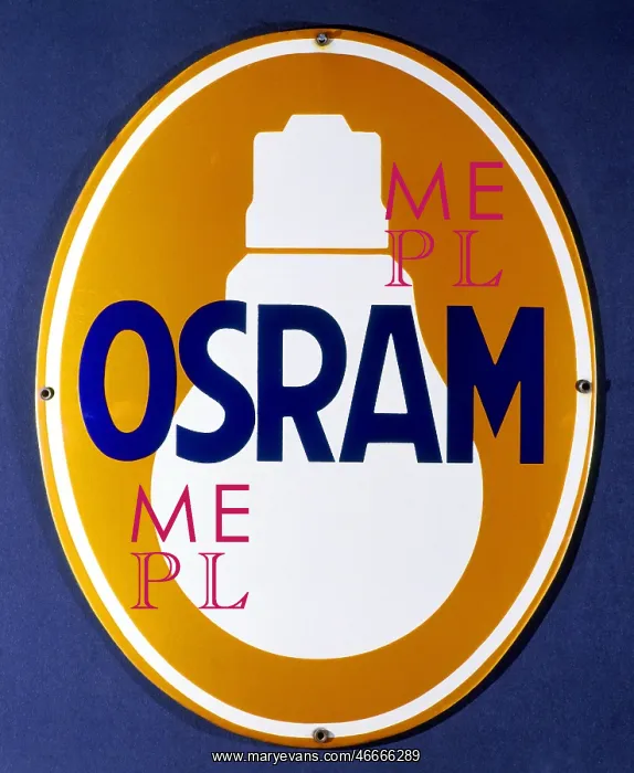  : advertising, energy, Osram, light bulb, enamel