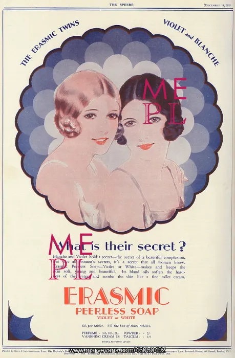 : Advert for Erasmic 1929 : Advert for Erasmic 1929