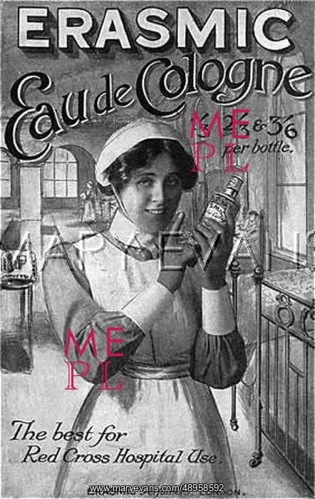 : Advert for Erasmic Eau de Cologne for hospital use 1915 : Advert for Erasmic Eau de Cologne for hospital use 1915