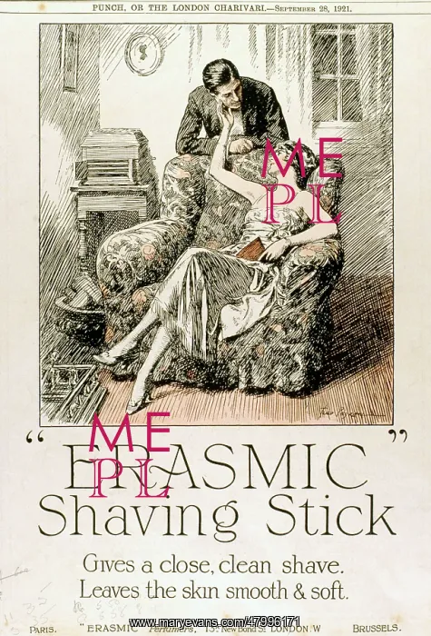 : Advertisement for Erasmic Shaving Stick : Advertisement for Erasmic Shaving Stick