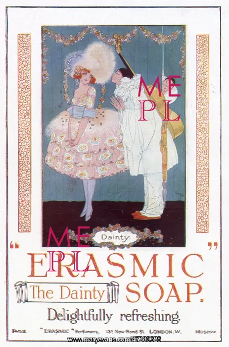 : Advert for Erasmic Soap 1919 : Advert for Erasmic Soap 1919