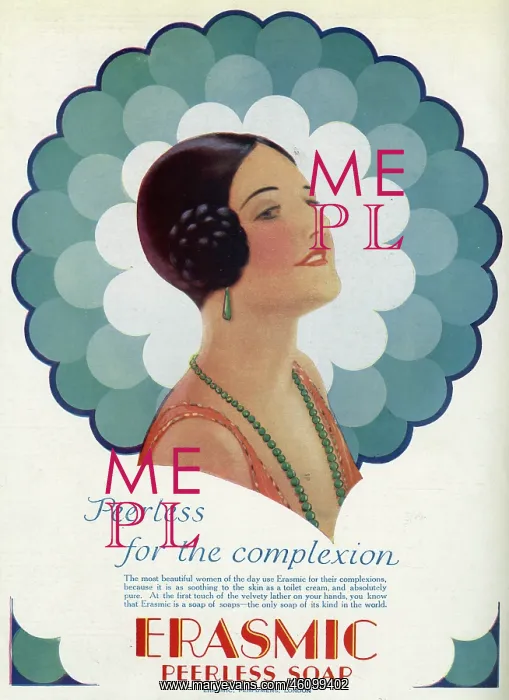 : Advert for Erasmic soap 1928 : Advert for Erasmic soap 1928