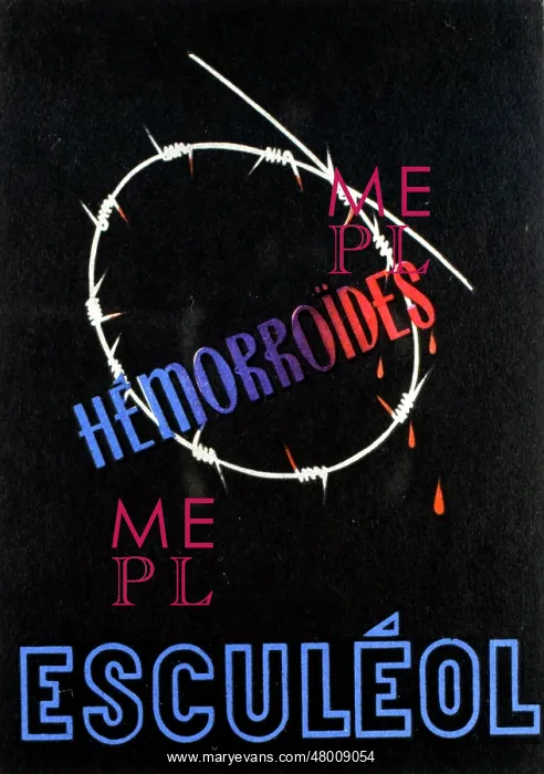 : Advertisement for Esculeol, for treatment of haemorrhoids : Advertisement for Esculeol, for treatment of haemorrhoids