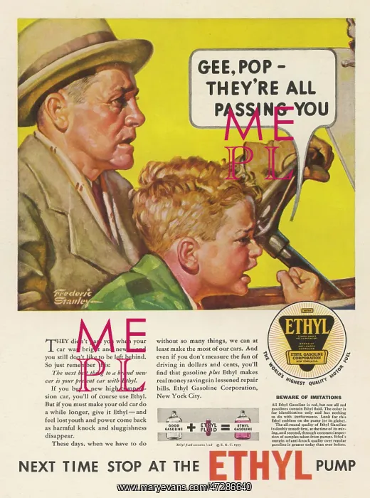 : ADVERT / ETHYL PETROL 1933 : ADVERT / ETHYL PETROL 1933