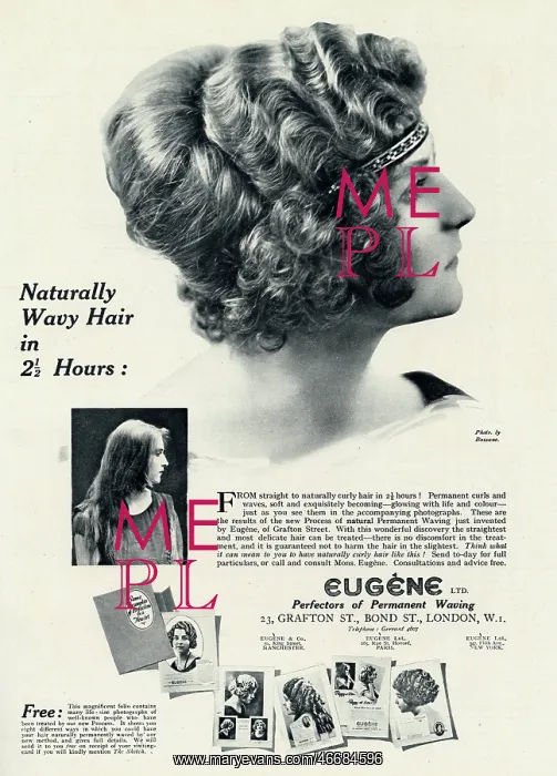 : Advert for Eugene permanant hair waving 1923 : Advert for Eugene permanant hair waving 1923