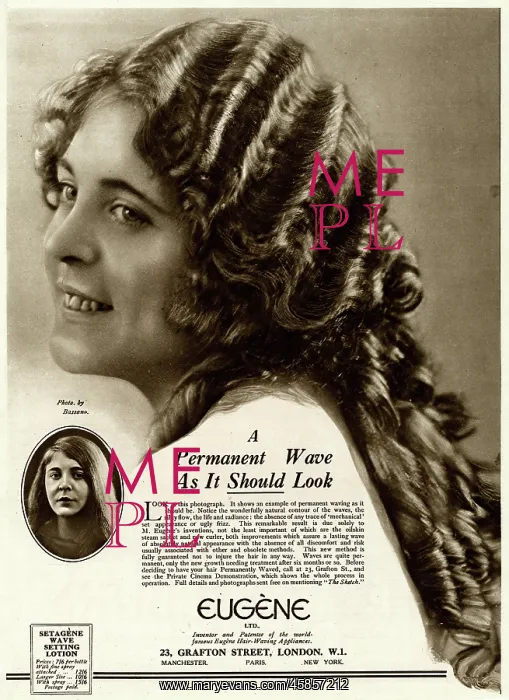 : Advert for Eugene permanent hair waving 1922 : Advert for Eugene permanent hair waving 1922
