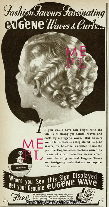 : Advert for Eugene waves and curls 1936 : Advert for Eugene waves and curls 1936