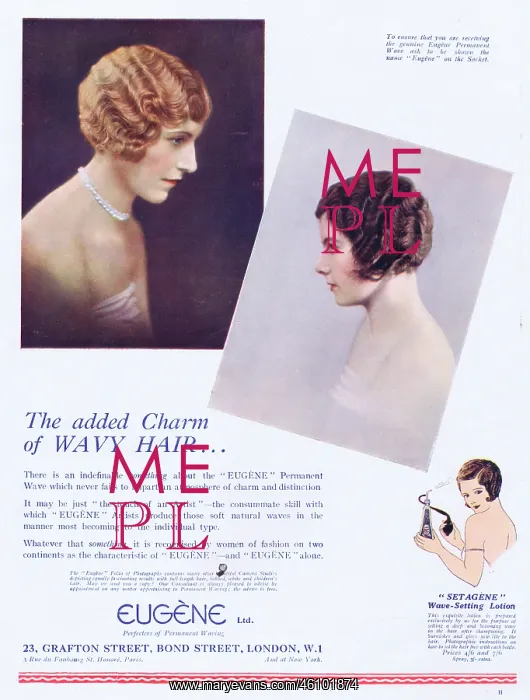  : Advert for Eugene wavy hair, 1925