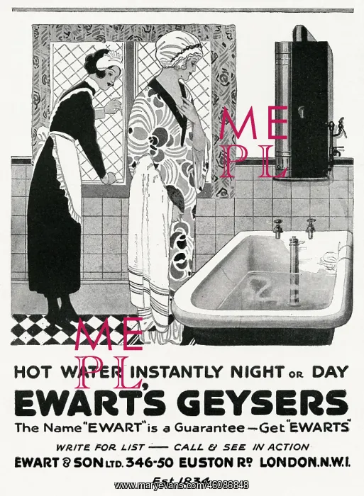 : Advert for Ewart's Geysers 1923 : Advert for Ewart's Geysers 1923