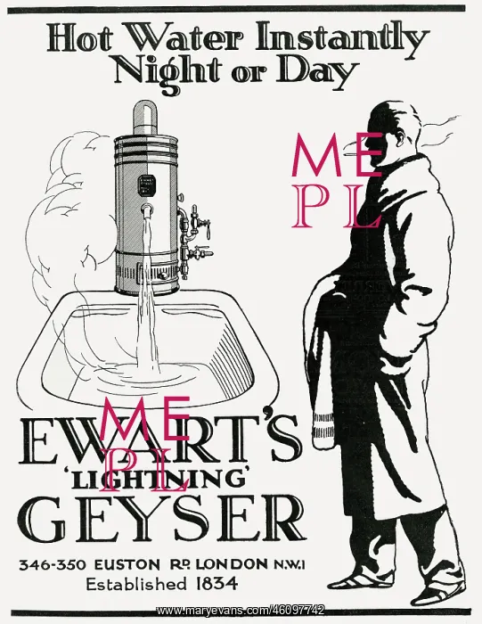 : Advert for Ewart's Lightning Geyser 1926 : Advert for Ewart's Lightning Geyser 1926