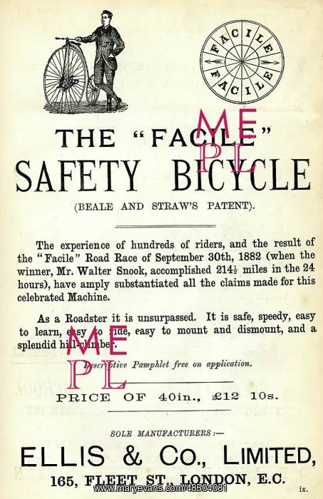 : Advertisement, The Facile Safety Bicycle : Advertisement, The Facile Safety Bicycle