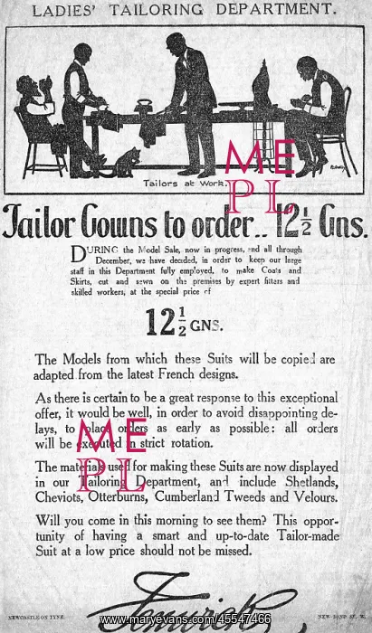  : Advertisement for Fenwick tailoring