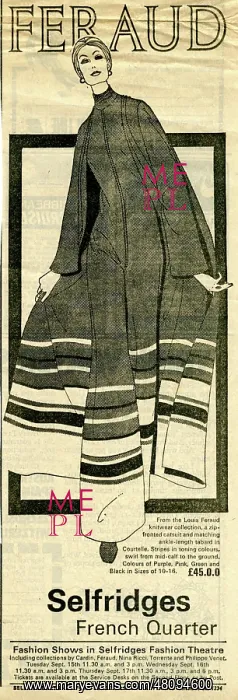 : Advertisement for Feraud knitwear at Selfridges : Advertisement for Feraud knitwear at Selfridges