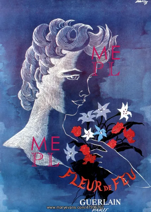 : Advertisement for Fleur de Feu by Guerlain, Paris : Advertisement for Fleur de Feu by Guerlain, Paris
