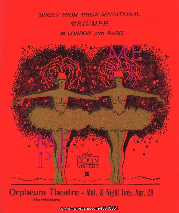 : Advertising flyer for the Dolly Sisters in Sitting Pretty : Advertising flyer for the Dolly Sisters in Sitting Pretty