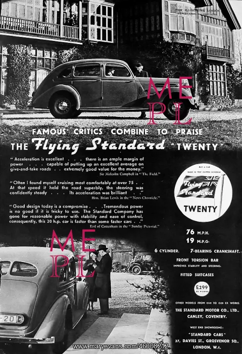 : Advertisement for the Flying Standard Twenty car : Advertisement for the Flying Standard Twenty car