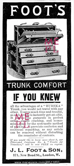  : Advertisement for Foot's Eureka trunk