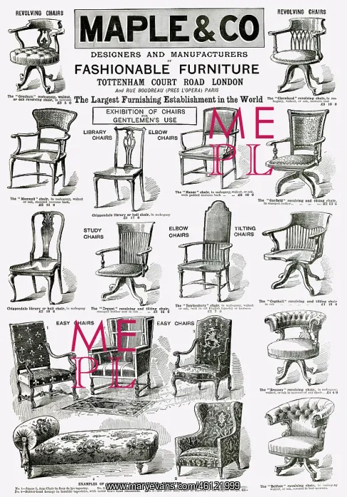 : Advert for for Maple & Co chairs 1900 : Advert for for Maple & Co chairs 1900