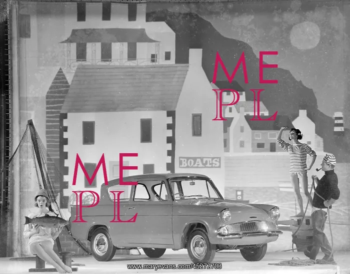 : Advertisement for Ford Anglia cars : Advertisement for Ford Anglia cars