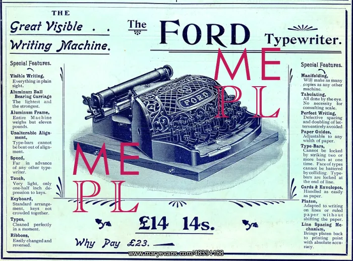  : Advert for The Ford Typewriter