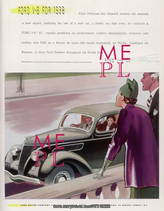 : Advert for Ford V6 for 1938 : Advert for Ford V6 for 1938