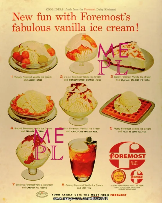 : Advertisement for Foremost ice cream : Advertisement for Foremost ice cream