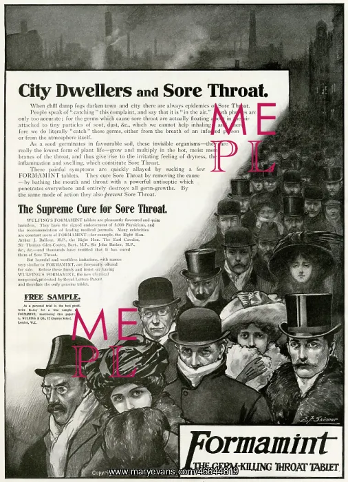 : Advert for Formamint throat tablets 1910 : Advert for Formamint throat tablets 1910