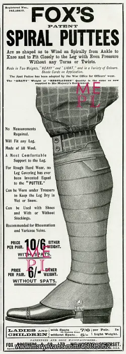 : Advert for Fox's spiral puttees 1902 : Advert for Fox's spiral puttees 1902