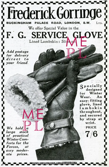  : Advert for Frederick Gorringe service gloves 1915