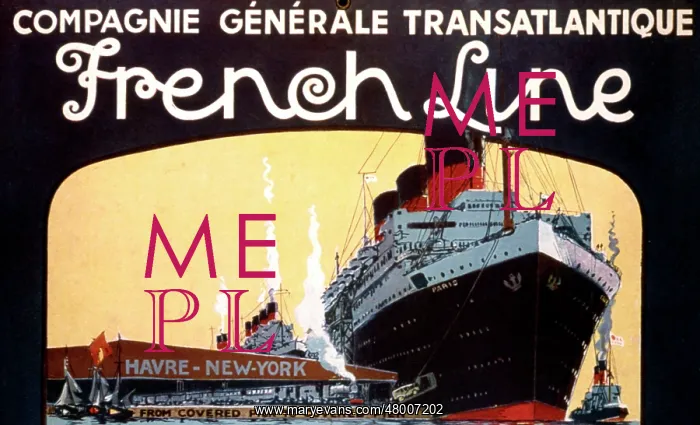 : Advertisement for French Line cruises : Advertisement for French Line cruises