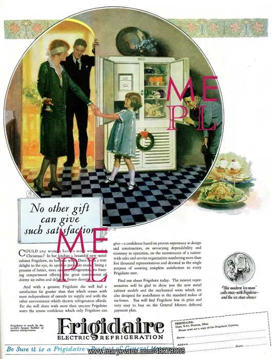 : Advertisement for Frigidaire refrigerators : Advertisement for Frigidaire refrigerators