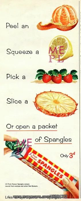 : Advertisement, Fruit Spangles : Advertisement, Fruit Spangles
