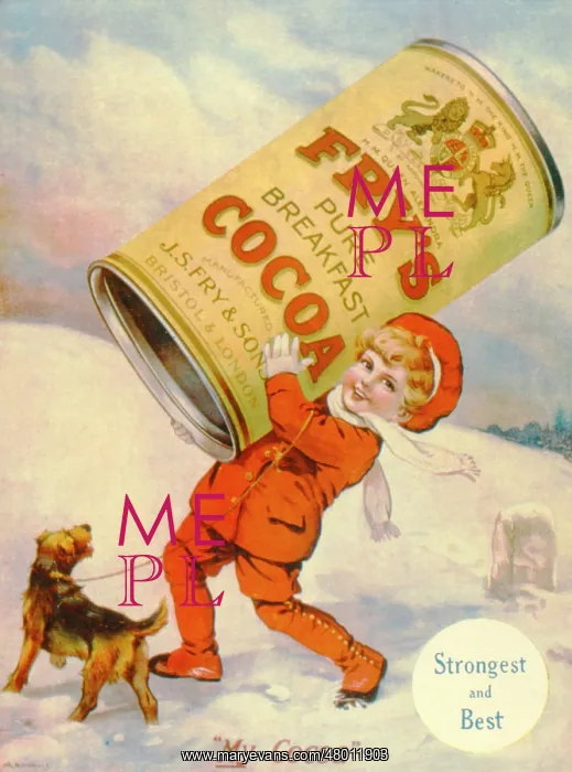 : Advertisement for Fry's pure breakfast cocoa : Advertisement for Fry's pure breakfast cocoa