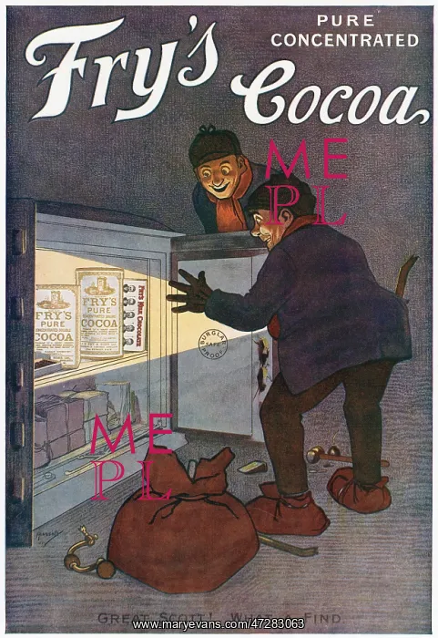 : Advert for Fry's Pure Concentrated Cocoa 1908 : Advert for Fry's Pure Concentrated Cocoa 1908